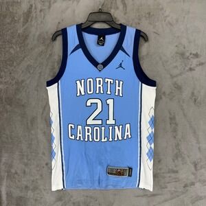 Jordan North Carolina Tar Heels #21 Light Blue White Basketball Jersey